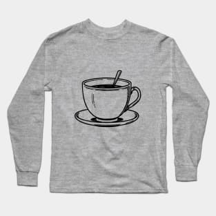 Line art of an old coffee cup Long Sleeve T-Shirt